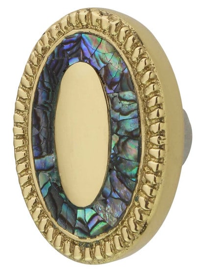 Fair Isle Oval Cabinet Knob - 1 5/8 inch x 1 1/8 inch in Polished Brass.